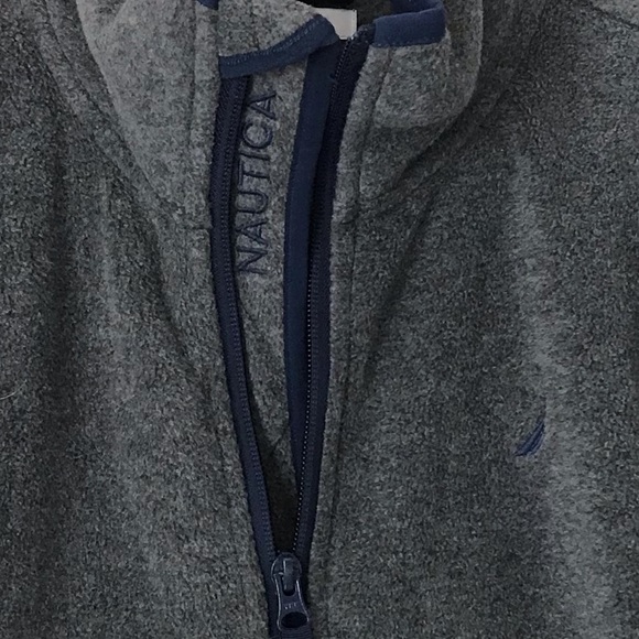 Nautica Women’s Gray /Blue Trim Fleece Jacket Size L - Picture 2 of 6
